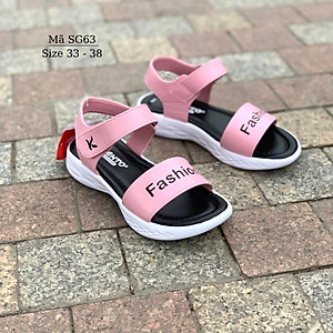 Dép quai hậu sandal bé gái KENTO quai ngang kiểu dán êm nhẹ phong cách Hàn Quốc cho học sinh nữ 8 - 15 tuổi SG63