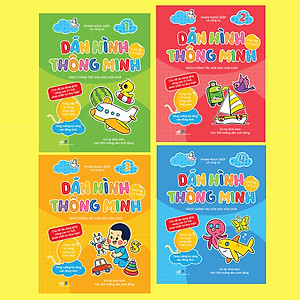 Bộ 4 cuốn "Dán hình thông minh cho bé 1-5 tuổi Sách tương tác vừa học vừa"