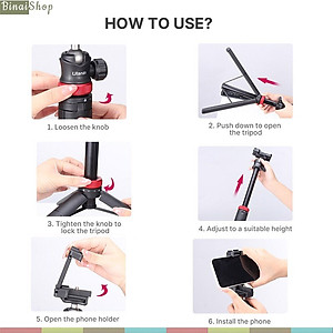 Ulanzi MT-44 - Tripod Mini Cho Máy Ảnh, Điện Thoại, Tải Trọng 1.5 Kg, Chiều Cao Tối Đa 109cm- Hàng chính hãng