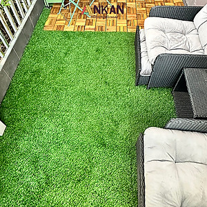 Vỉ Gỗ Lót Sàn Ban Công Thương Hiệu ANKAN Màu Nâu Vàng Loại 12 Nan, Ván Gỗ Lót Sàn Ngoài Trời, Sân Vườn, Hồ Bơi, Phòng Spa, Siêu Bền, Chịu Nước Tốt, Chống Trơn Trượt, Tiêu Chuẩn Xuất Khẩu (1 Vỉ)