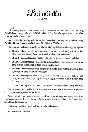 Bài Tập Thực Hành Tiếng Anh 10 - Có Đáp Án (Dùng Kèm SGK Tiếng Anh 10 Global Success)