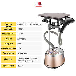 Bàn ủi hơi nước đứng Mitomo GC-559 Công suất 2200W BH 3 năm hàng chính hãng