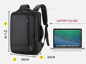 Ba lô thông minh sạc USB tiện dụng chứa máy tính 15,6 inh