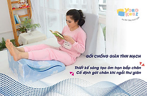 GỐI CHỐNG GIÃN TĨNH MẠCH YOROKOBI - KÍCH THƯỚC 58x48x28CM, HÀNG THƯƠNG HIỆU- MÀU NÂU HOÀNG GIA