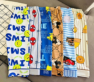 Đồ bộ bé trai, bộ ngủ dài tay pijama pizama cho bé trai size lớn 12-40KG chất thun lạnh mềm mịn mát