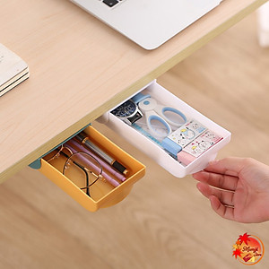Hộc Ngăn Kéo Bàn Mini Có Keo Dán Để Văn Phòng Phẩm, Lưu Trữ Đồ Tiện Ích - Giao màu ngẫu nhiên