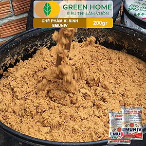 Chế Phẩm Vi Sinh EM Greenhome, Emuniv, Gói 200gr, Dùng Ủ Phân Bón Hữu Cơ, Xử Lý Rác Thải Gia Đình, Phân Huỷ Nhanh
