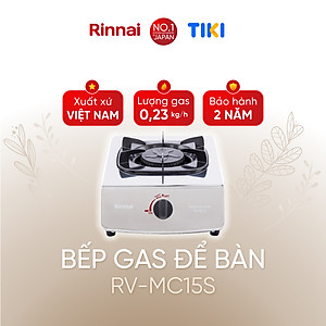 Bếp gas dương Rinnai RV-MC15S mặt bếp inox và kiềng bếp men - Hàng chính hãng.