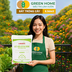 Đất Trồng Cây GreenHome, Lavamix, Bao 6.5dm3 (3kg), Đầy Đủ Dinh Dưỡng, Chuyên Trồng Rau, Hoa, Kiểng