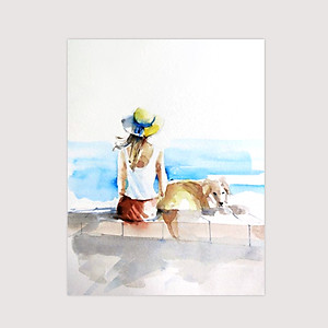 Sổ vẽ màu nước A4 giấy chuyên dụng có vân đẹp nhập từ Ý định lượng 300gsm, loang màu tốt lên màu trong tự nhiên,15 tờ/cuốn Green Art-Hàng chính hãng