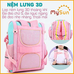 Balo cặp xách đi học sinh nam nữ chống gù cho bé trai gái cấp 1 tiểu học lớp 1 2 3 4 5 6 giá rẻ MySun