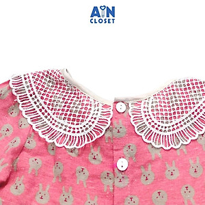 Đầm dài tay bé gái Thỏ hồng thô trà bông - AICDBGWMUYL4 - AIN Closet