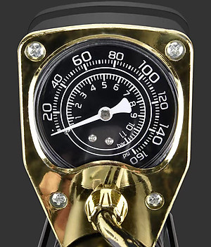 Bơm mini đạp chân - Bơm đa năng - Bơm được xe đạp, xe máy, các loại bóng, phao có đồng hồ đo áp suất - Tặng kim bơm các loại - Chính Hãng