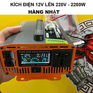 Bộ Kích Điện Sóng Sin Chuẩn 2200W 12V Lên 220V Hàng Nhật - Màn Hình LED Báo Vôn, Dòng, Nhiệt Độ, ĐÈN TRANG TRÍ , ĐỒNG HỒ TREO TƯỜNG