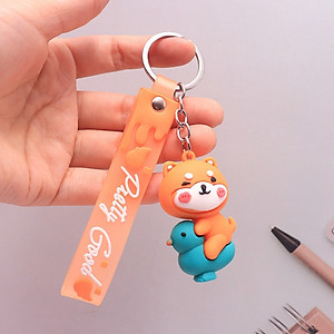 Móc khóa hoạt hình Pretty Good dễ thương, móc khóa thú đạp vịt treo balo túi ví xe máy ô tô xinh đẹp cute Lalunavn A91