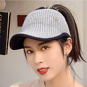 Mũ len nữ thể thao có chìa rỗng đầu thích hợp mùa thu đông thể thao ngoài trời, tập gym