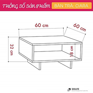 Bàn sofa hiện đại thiết kế đẹp SMLIFE Ciara