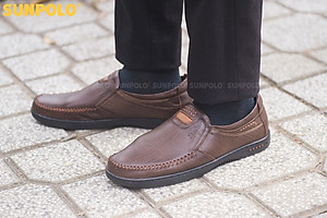 Giày Lười Nam Da Bò SUNPOLO SU4010 (Đen, Nâu)