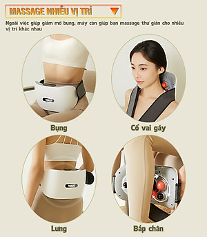 Máy Massage Bụng Cao Cấp Nikio NK-166DC - Công Nghệ Xoa Bóp Kết Hợp Hồng Ngoại Hiện Đại, Hỗ Trợ Cải Thiện Vòng 2 Cực Nhanh, Pin Sạc Tiện Lợi