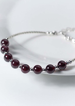 Vòng tay bạc đá Garnet mệnh hỏa, thổ - Ngọc Quý Gemstones