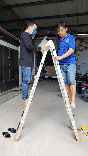 Thang nhôm trượt, gấp đa năng, Nhiều tư thế sử dụng, Hợp kim nhôm bền bỉ - Hàng chính hãng NIKITA AM