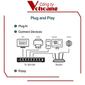 Bộ Chia Tín Hiệu Swich TP-Link SG108 Để Bàn 8 Cổng 10/100/1000Mbps - Hàng Chính Hãng