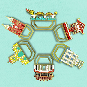 Bookmark Đánh Dấu Sách Kim Loại Saigonir Hình Cầu Hội An - BST “Danh Thắng Việt Nam” - Kim Loại Dày Dạn 0.5mm, Chi Tiết Sắc Nét, Thiết Kế Đặc Trưng Việt Nam (Bookmark)