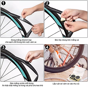 Bộ Vá Săm Xe Đạp | Bộ Vá Xe Đạp Du Lịch Tiện Dụng - Vá Xe Đạp Tại Nhà | Vá Xe Đạp Chuyên Dụng Cao Cấp Dòng Không Cần Thêm Keo Sử Dụng Khẩn Cấp - 6 Miếng Và Dụng Cụ Mở Kèm Theo