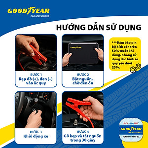 Bộ Kích Bình 400A Kiêm Bơm Lốp Xe GOODYEAR GY-5296 Đa Chức Năng Sạc Dự Phòng 10400mAh Đèn LED Khẩn Cấp - Nhập Khẩu Chính Hãng