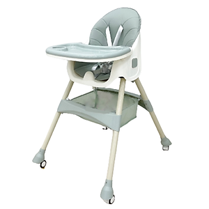 Ghế ăn dặm gấp gọn cao cấp Umoo mới nhất 2021, có bánh xe và điều chỉnh được độ cao