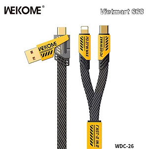 Cáp Sạc Nhanh Đa Năng 4in1 Wekome WDC-26 USB+C > C+L Công Suất Lên Đến 65W/ 27W - Hàng Chính Hãng