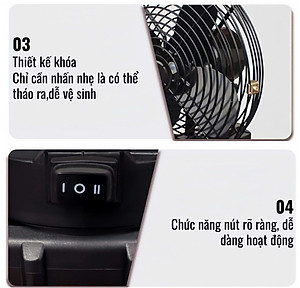Quạt Sắt Mini Sạc Tích Điện GDV Siêu Mát Dùng Chân Pin Phổ Thông Pin 10Cell - Hàng Chính Hãng