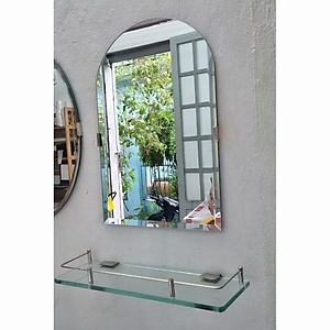 Gương soi viền tròn KG105 nhà tắm tráng bạc cao cấp loại tốt, bao ko bể vỡ, kiếng cường lực 5mm - Hàng chính hãng