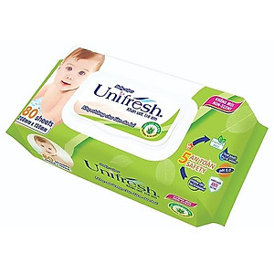 Combo 6 Khăn Ướt Unifresh Aloevera 80M (80 Miếng)