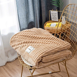 Chăn Nhung Tuyết Nhập Khẩu Siêu Mềm Mịn- Chăn Văn Phòng Kẻ Tăm Kích Thước 2mx2m3 Nặng 1,5kg - Hàng Chính Hãng MINIIN