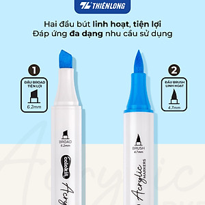 Bút sơn/ Bút lông 12/24/36 màu - Acrylic Markers 2 đầu ngòi ThiênLong Colokit - Màu sắc tươi sáng Trang trí đa chất liệu