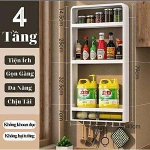 Kệ Đựng Gia Vị, Kệ Để Đồ Nhà Bếp, Kệ Để Đồ Dùng Nhà Bếp Gắn Tường Tiện Dụng Kệ Treo Tường Đựng Lọ Gia Vị Và Gia Vị Đa Chức Năng - HÀNG CHÍNH HÃNG MINIIN