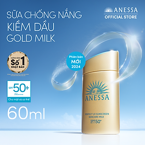 Bộ đôi Kem chống nắng dạng sữa dưỡng da kiềm dầu bảo vệ hoàn hảo (Anessa Gold Milk 60ml + Gold Milk 20ml)