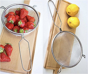 Combo chảo chống dính cao cấp 5 lớp đáy từ Show-A  size 20cm + Vợt lọc thực phẩm inox φ15cm - made in Japan