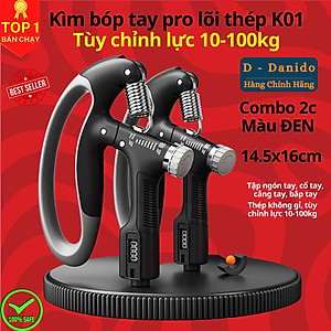 Kìm bóp tay, Kìm tập cơ tay dụng cụ tập gym tại nhà điều chỉnh lực 10-100kg có đếm số tự động D Danido