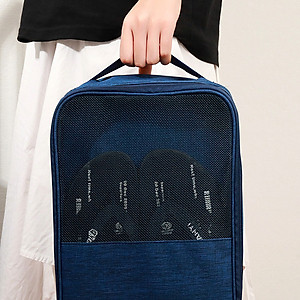 Túi Đựng Giày Dép Du Lịch Cỡ Lớn 3 Ngăn KUNBE Chất Liệu Chống Thấm Nước, Túi Để Giày Thể Thao Đa Năng Có Móc Gài Tay Kéo Vali Tiện Lợi