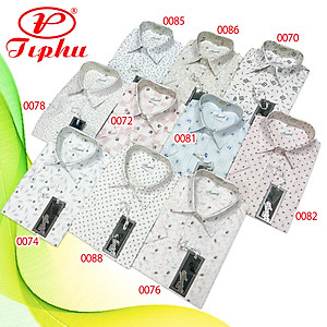 Áo sơ mi nam họa tiết ngắn tay, form rộng, vạt ngang, size đại tới 110 kg, thiết kế hoa văn nho nhỏ, hiệu Amazing