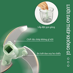 Dụng Cụ Xay Thịt , Nghiền Tỏi Ớt Cầm Tay Damas A363 - Thao Tác 1 Chạm Dễ Dàng Tiện Lợi - Bảo Hành Chính Hãng - Hàng Nhập Khẩu
