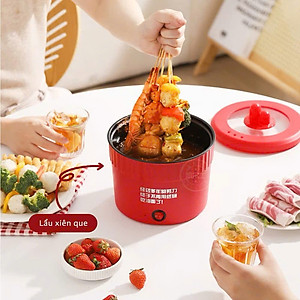 Nồi Lẩu Điện Mini Đa Năng 1.5L, Ca Nấu Mì, Cốc Ăn Lẩu Cô Đơn 500W, Chống Dính Vân Đá - HÀNG CHÍNH HÃNG MINIIN