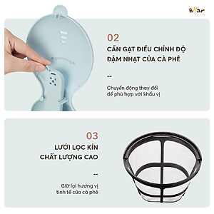 Máy Pha Cà Phê Mini Bear Nhỏ Gọn Tiện Dụng Pha Trà Pha Coffee Tự Động Giữ Ấm Loại Bỏ Cặn SB-CF06A HÀNG CHÍNH HÃNG