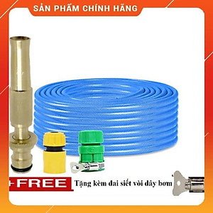 Vòi Xịt Rửa Xe️ Bộ dây vòi xịt nước rửa xe, tưới cây , tăng áp 3 lần, loại 20m 206587 cút sập, + đai