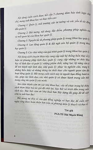 Sách - Khoa Học Quản Lý