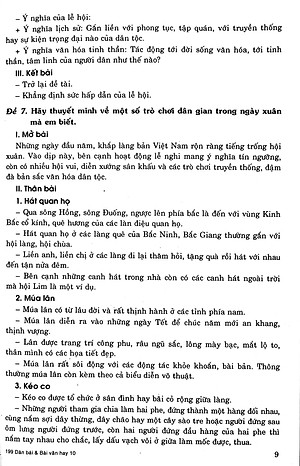 Sách 199 Dàn Bài Và Bài Văn Hay Lớp 10 (Tái Bản)