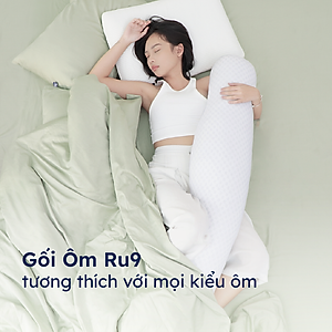 Gối Ôm Công Thái Học Ru9 Cao Cấp | Vỏ Bọc Tencel Thoáng Mát |Chống Xẹp | Thiết Kế Đặc Biệt | 20cm x 115cm