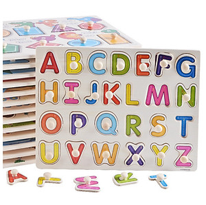 Bảng núm gỗ nhiều chủ đề, bảng ghép hình núm gỗ động vật, chữ cái, số giáo dục sớm phát triển trí thông minh